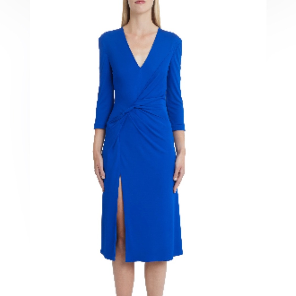 Versace Royal Blue Long Sleeve Dress w/Slit